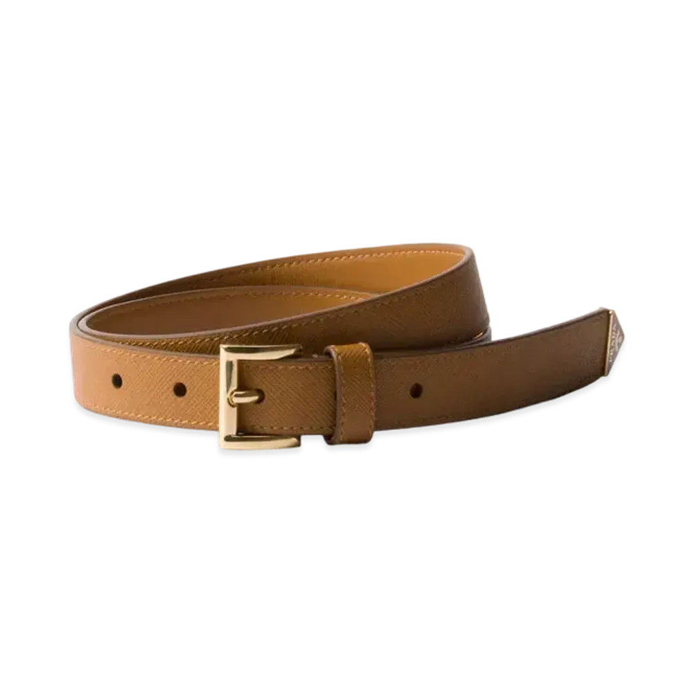 PRADA Saffiano Leather Belt "Camel"