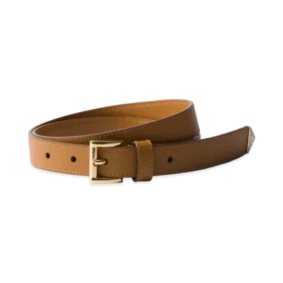 PRADA Saffiano Leather Belt "Camel"