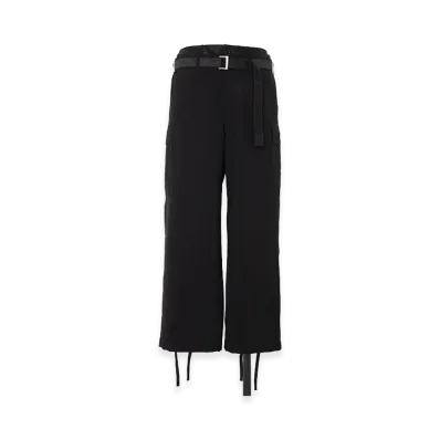 sacai Wool Suiting x Nylon Twill Pants "Black"