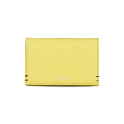 Paul Smith Highlight Stitch Business Card Holder "Yellow"