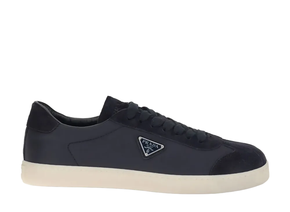 PRADA Midnight Re-Nylon And Suede Sneakers "Blue"