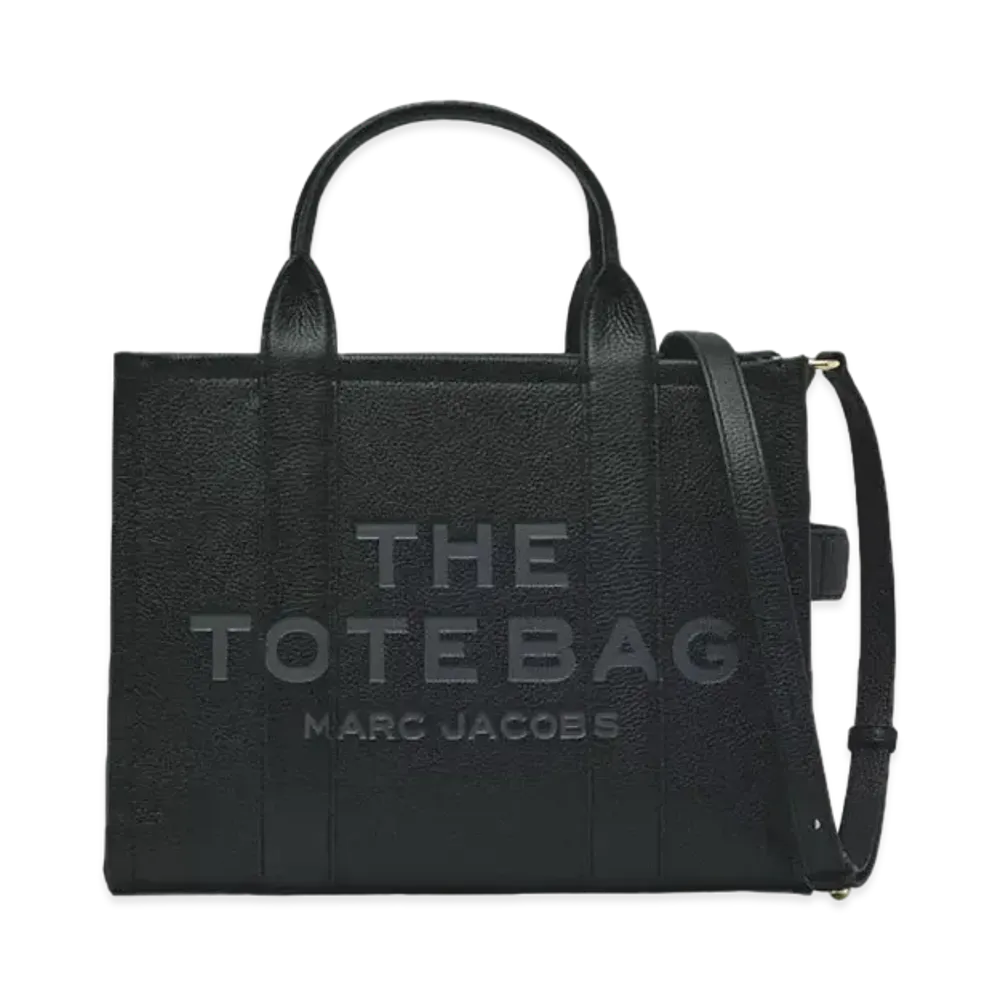 Marc Jacobs The Leather Medium Tote Bag "Black"