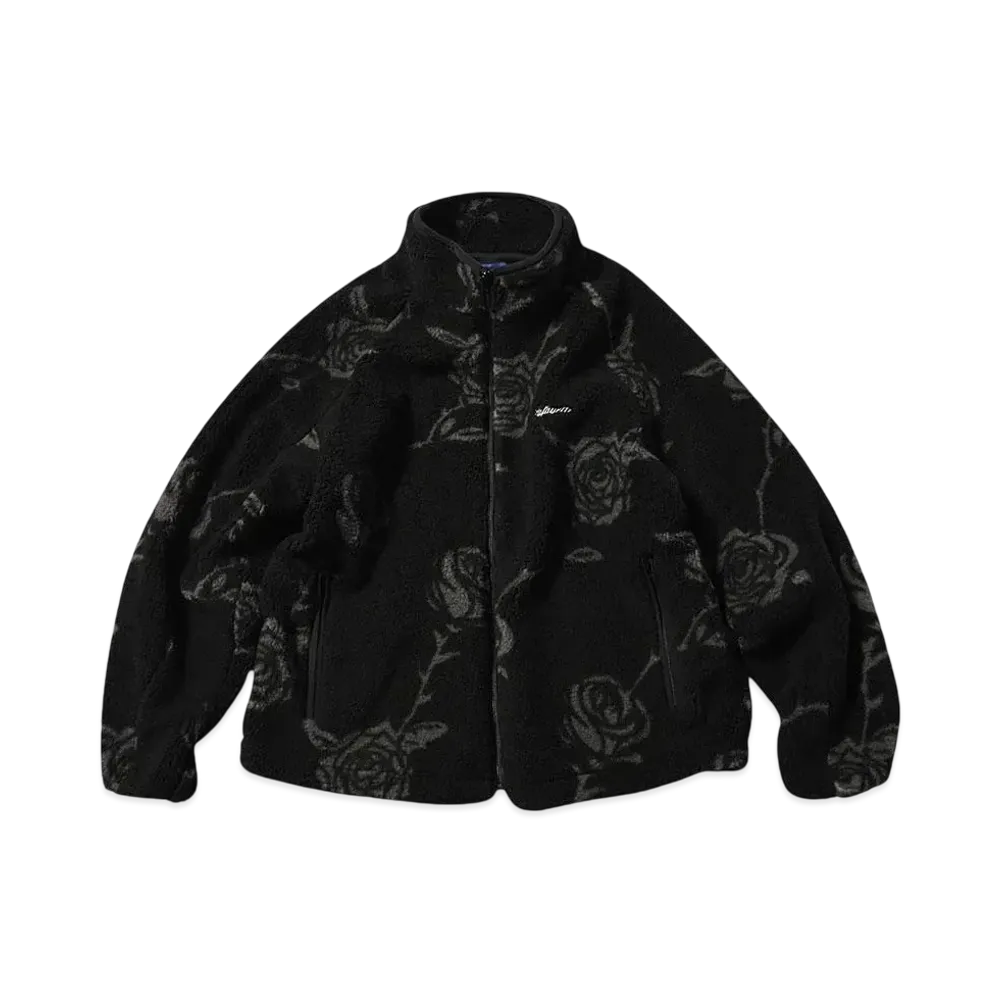 LFYT ROSE ALLOVER PATTERNED FLEECE JACKET "BLACK"