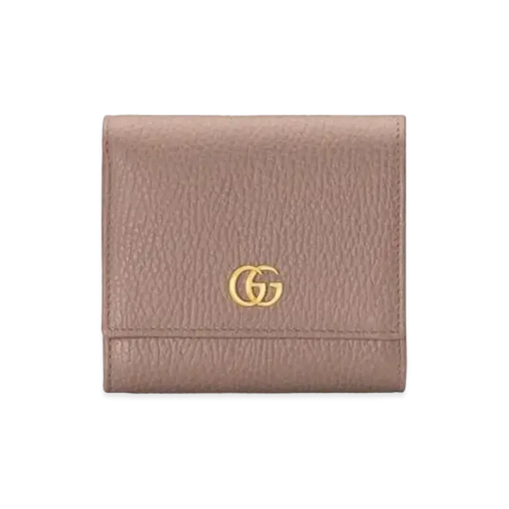 GUCCI GG Marmont Leather Wallet "Dusty Pink"