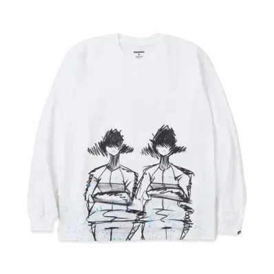 NEIGHBORHOOD NH x TAKU OBATA . Tee LS-4 "White"