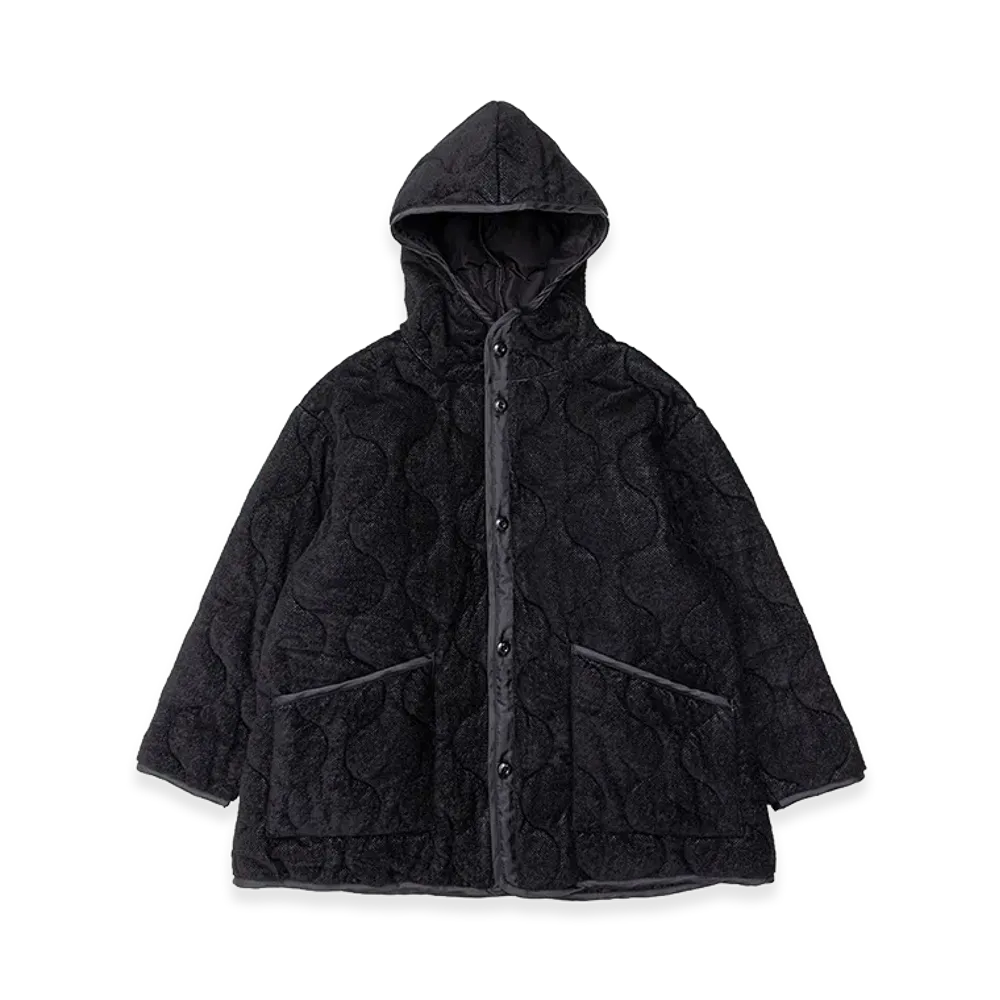 HYKE Women's Fleece Quilted Hooded Jacket "Black"