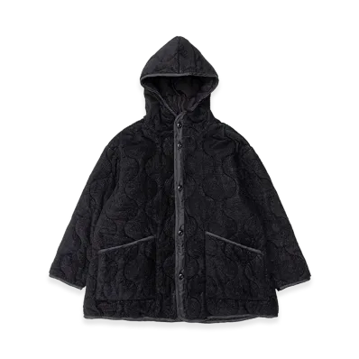 HYKE Women's Fleece Quilted Hooded Jacket "Black"