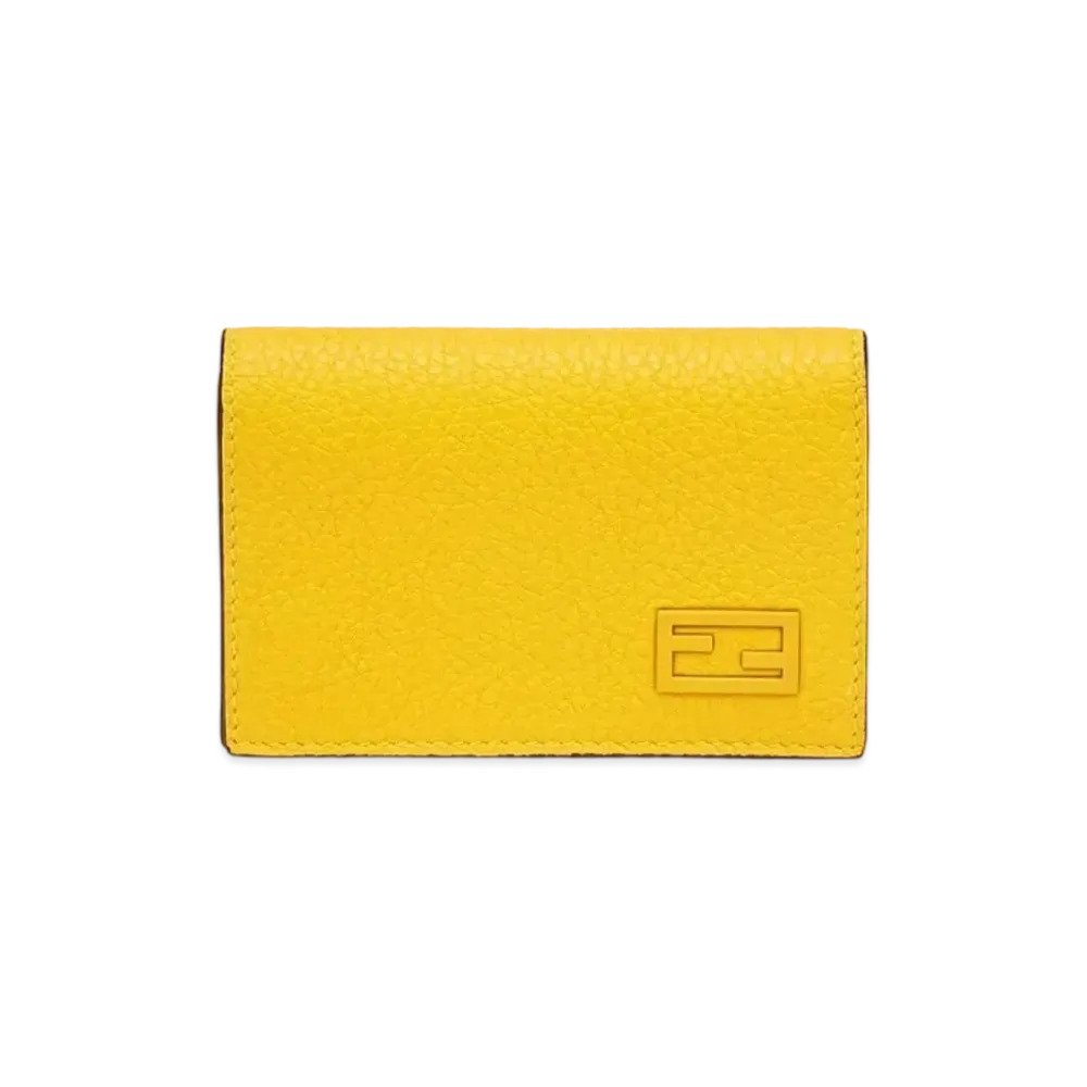 FENDI Card Case Leather Card Case "Yellow"