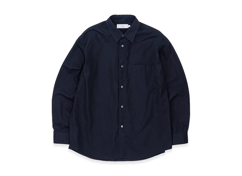 Graphpaper High Count Regular Collar Round Cut Shirt "Navy"