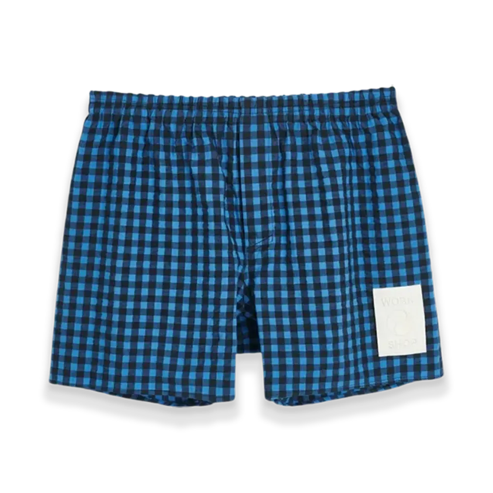 OUR LEGACY Work Shop Boxer Short "Blue Gingam"