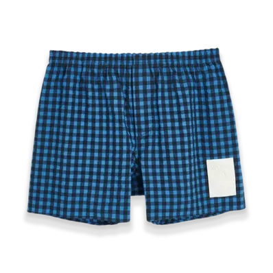 OUR LEGACY Work Shop Boxer Short "Blue Gingam"