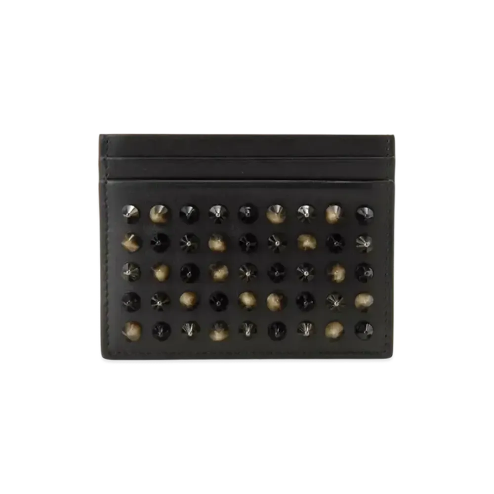 Christian Louboutin Card Case Mix Spikes "Black/Mix Corne"