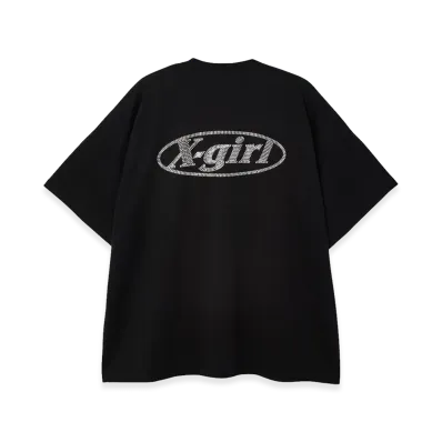 X-Girl Women's Rhinestone Oval Logo S/S Big Tee Dress "Black"