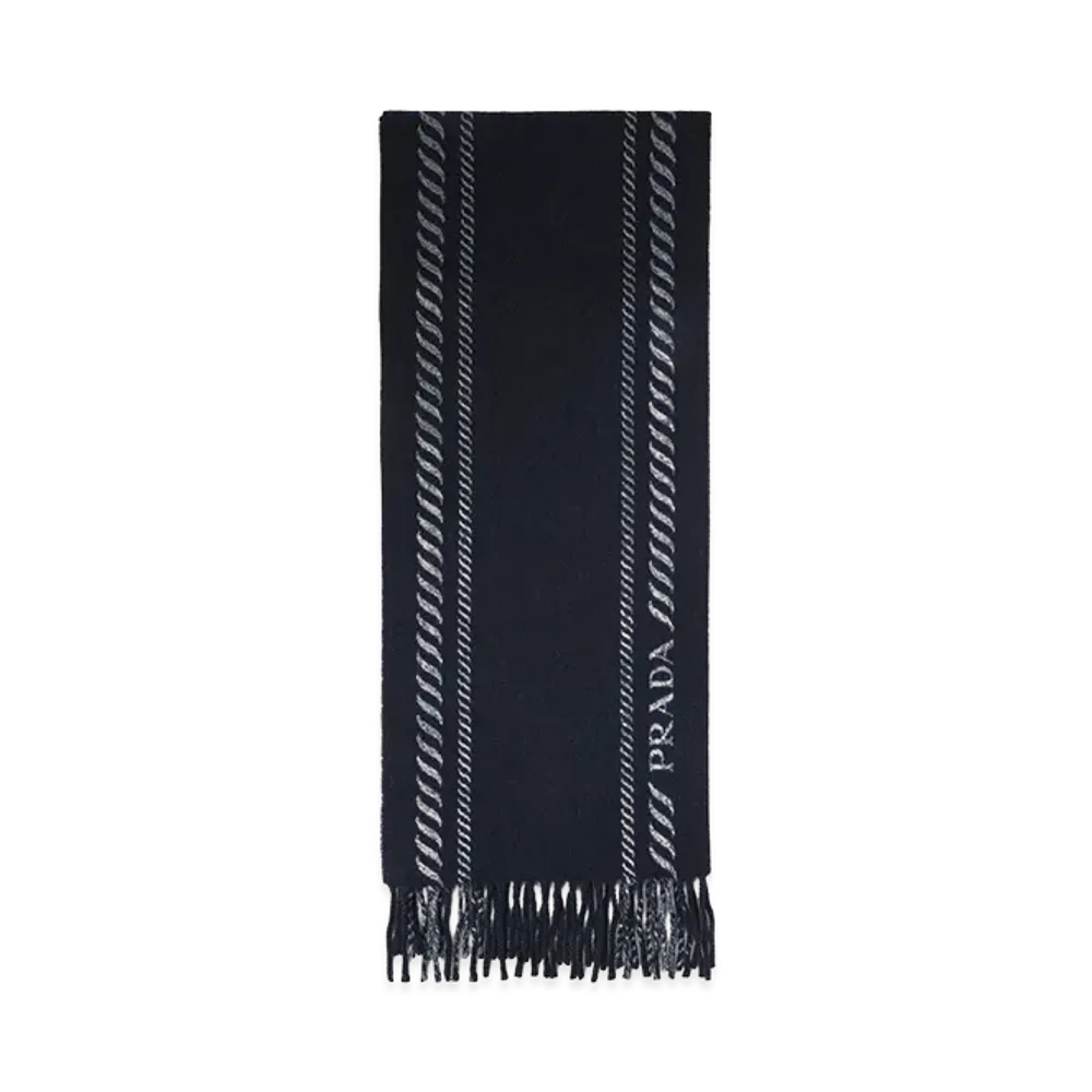 PRADA Jacquard Scarf "Blue"