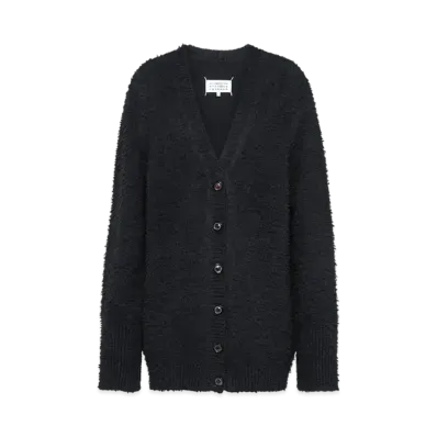 Maison Margiela Women's Oversized Pile Cardigan "Black"