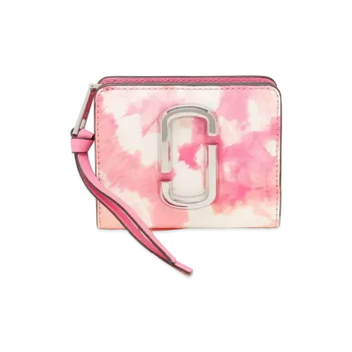 Marc Jacobs The Snapshot Tie Dye Mini Compact Wallet "Pink Multi"