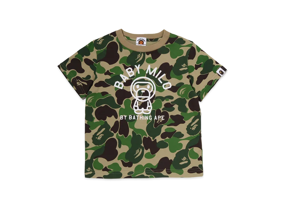 A BATHING APE Kids ABC Camo Baby Milo College Tee "Green"