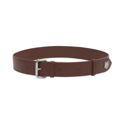 Maison Kitsune Fox Head Belt "Dark Brown"