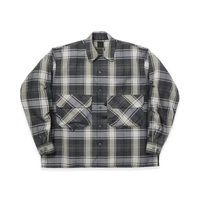 DAIWA PIER39 Women's Tech Sports Open Collar Shirt L/S Big Tartan "Black"