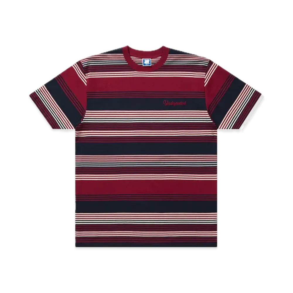 UNDEFEATED Script Striped S/S Tee "Red"