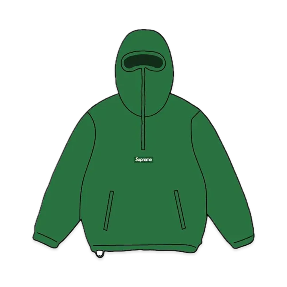 Supreme Polartec Facemask Half Zip Hooded Sweatshirt "Green"