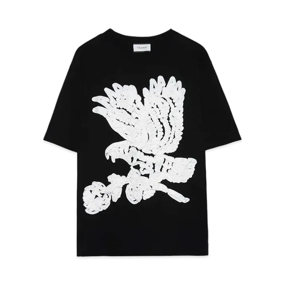 TAAKK BANDANA EMBROIDERY T-SHIRT "BLAKExWHITE"
