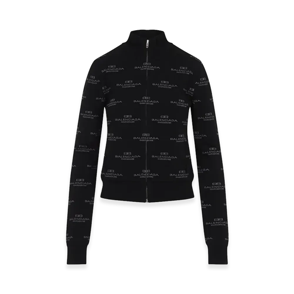 BALENCIAGA Women's All-Over Zip-Up Cardigan "Black"