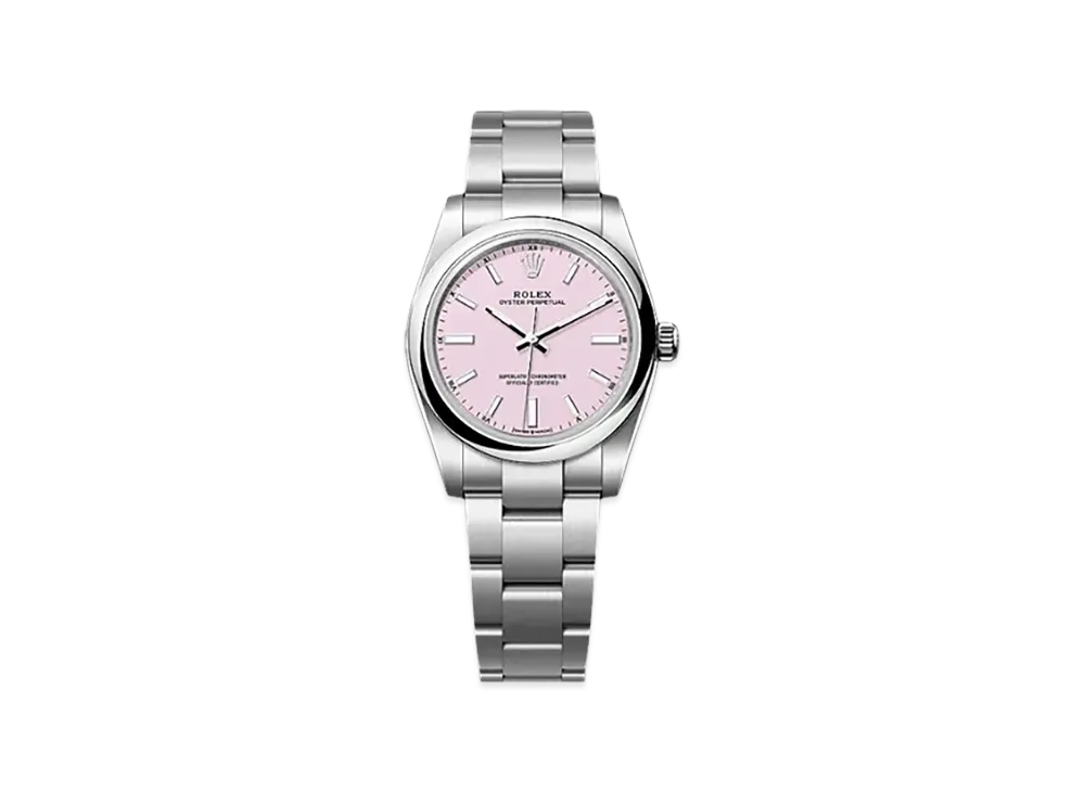 ROLEX Oyster Perpetual 34mm Oystersteel 124200 "Candy Pink"