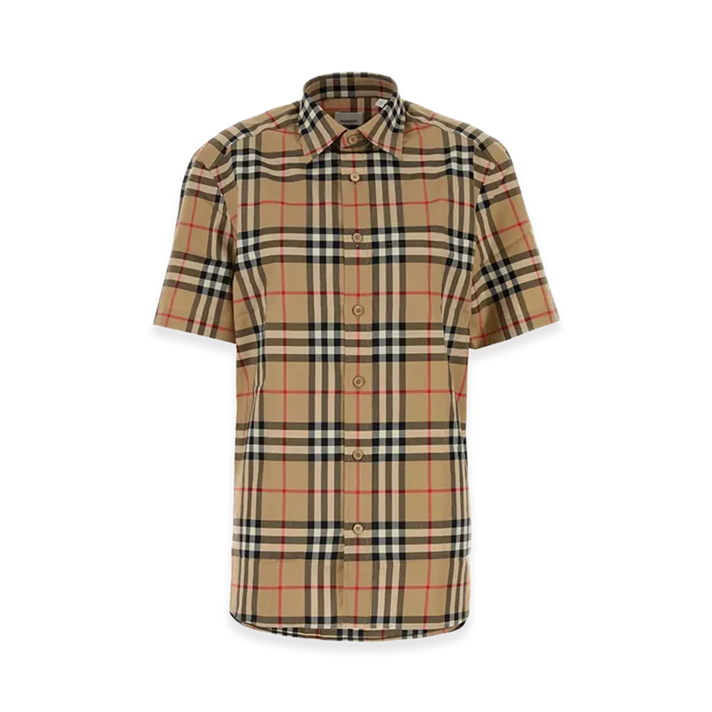 Burberry Embroidered Poplin Shirt "Checked"