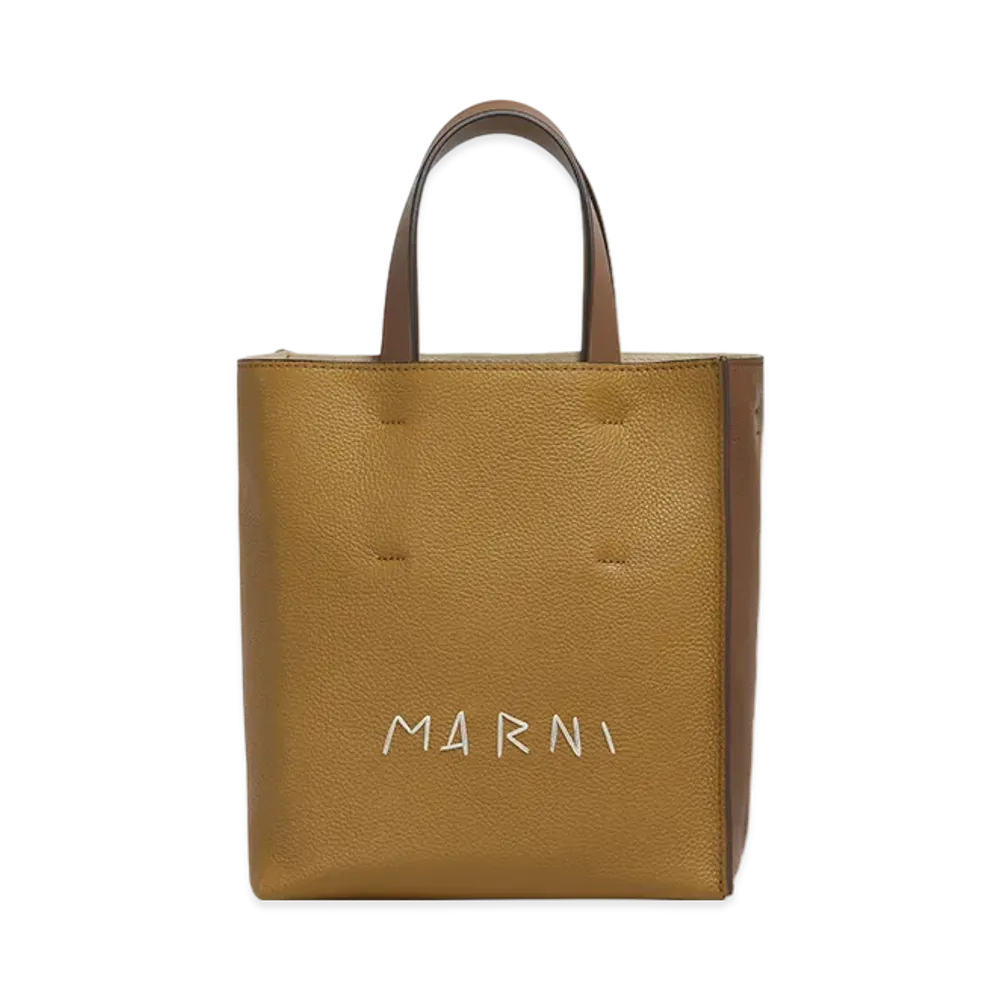 MARNI Museo Soft Mini Bag in Leather with Marni Mending "Antique Rose/Pale Peach"