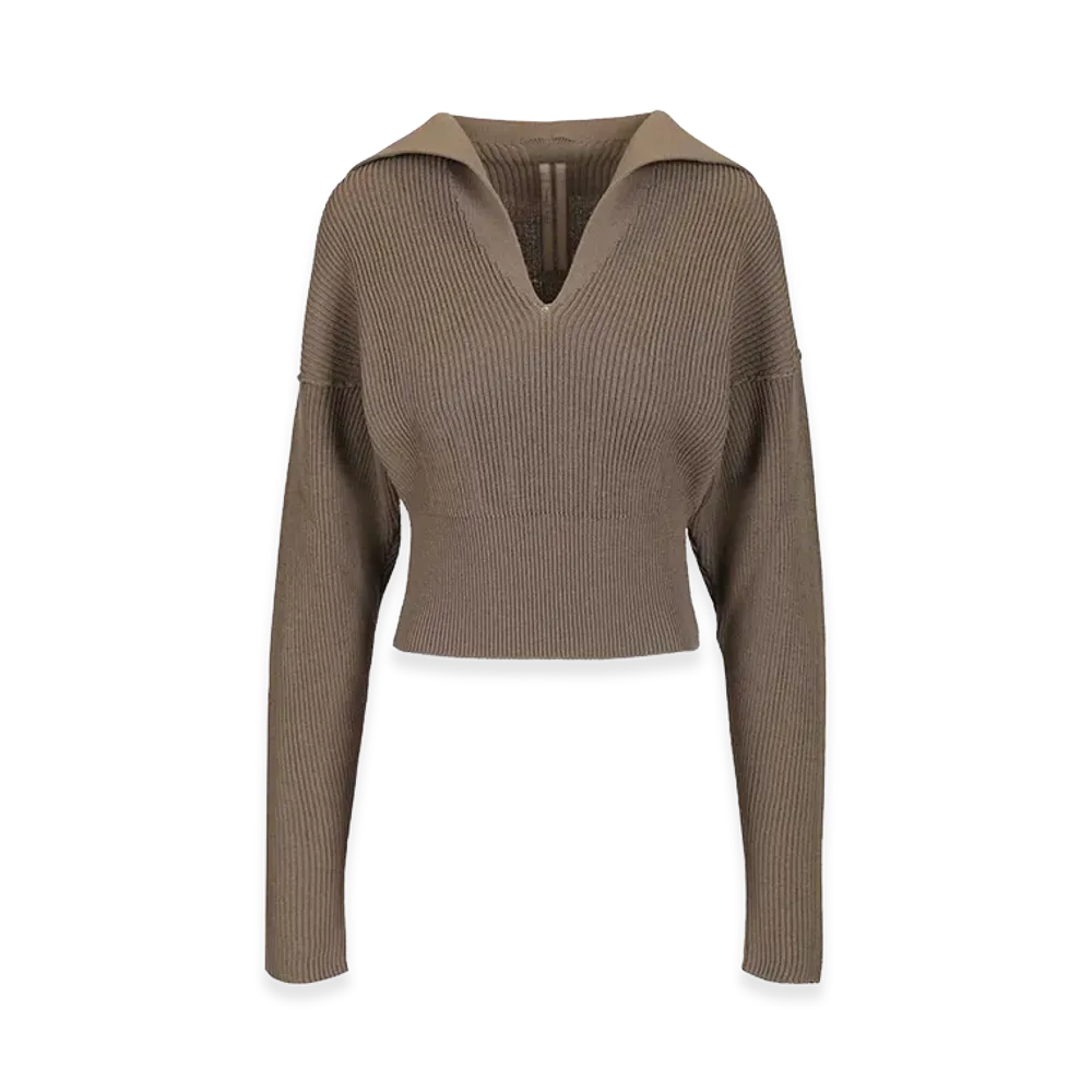 Rick Owens Women's Cropped Sweater "Beige"