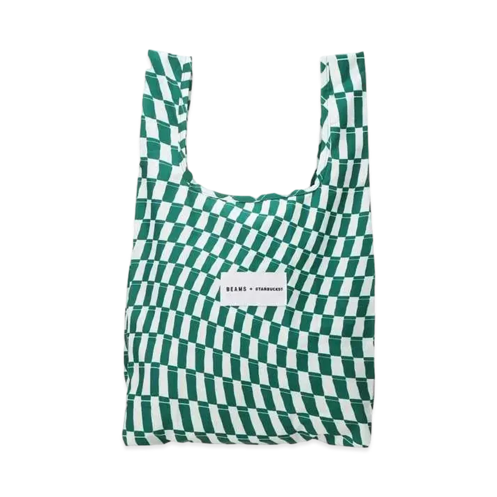 BEAMS x STARBUCKS Pocketable Eco Bag "Checker"