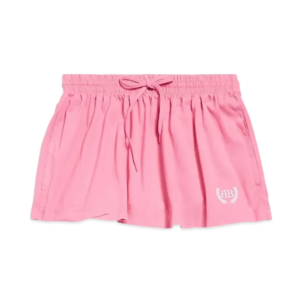 BALENCIAGA Women's Laurel Classic Football Shorts Mini Skirt "Baby Pink"
