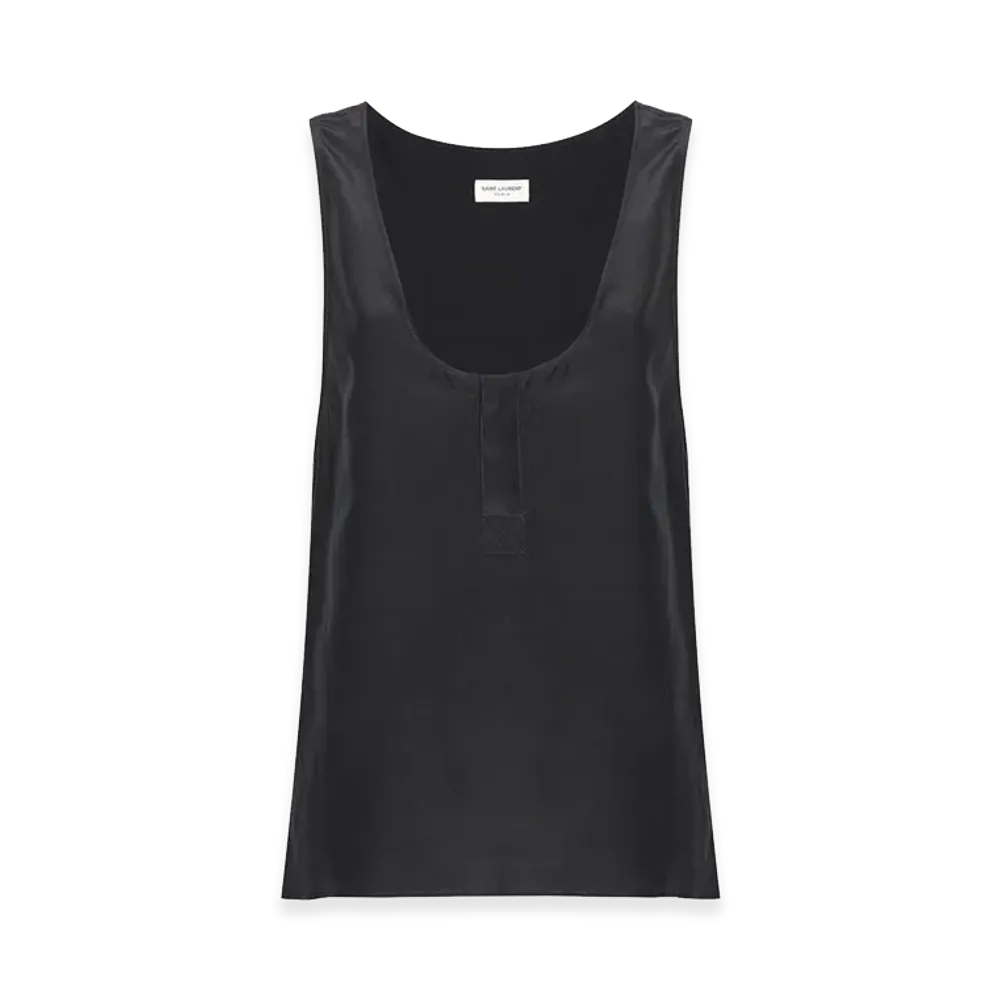Saint Laurent Women's Silk Tank Top "Grey"