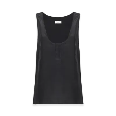 Saint Laurent Women's Silk Tank Top "Grey"