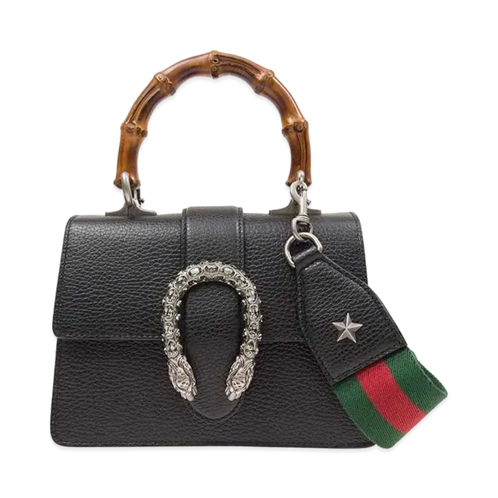 GUCCI Dionysus Bamboo Mini Top Handle Bag "Black"
