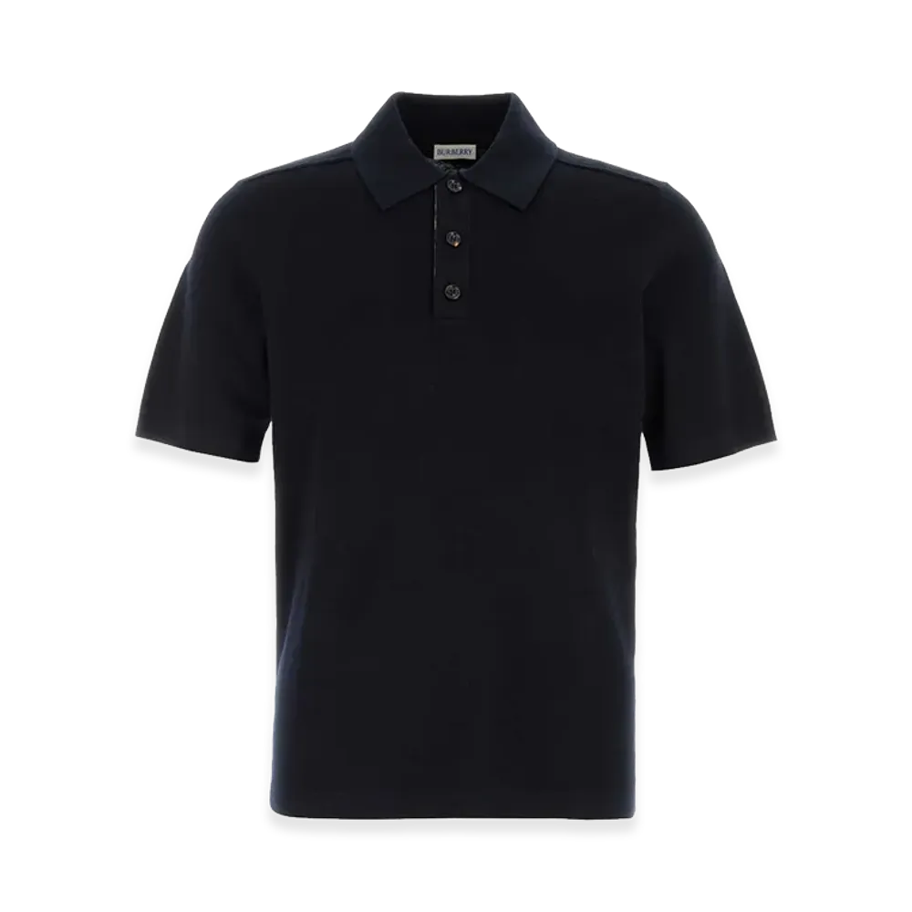 Burberry Wool Polo Shirt "Midnight Blue"