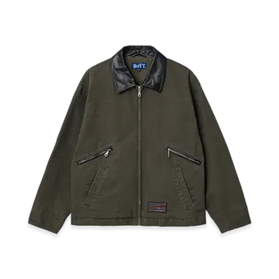 BoTT Leather Collar Work Jacket "Olive"