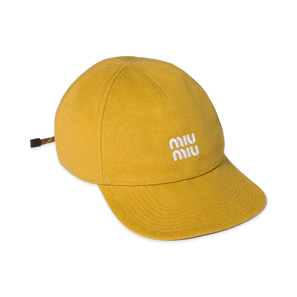 MIU MIU Women's Cotton Baseball Cap "Yellow"