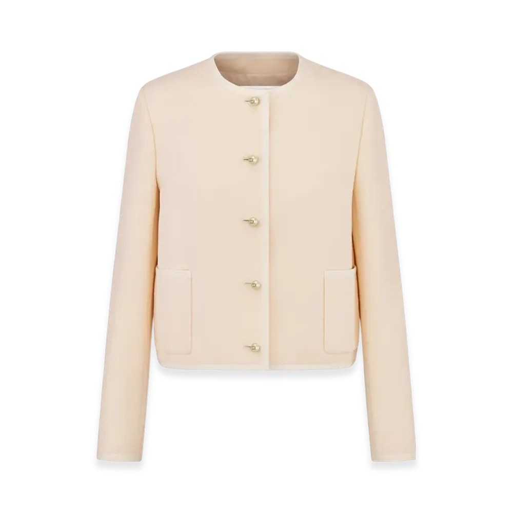 Dior Women's Wool and Silk Cropped Jacket "Ecru"