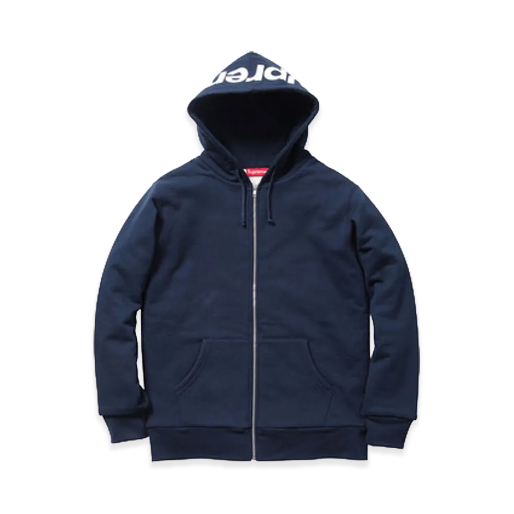 Supreme Hood Logo Thermal Zip Up "Navy"