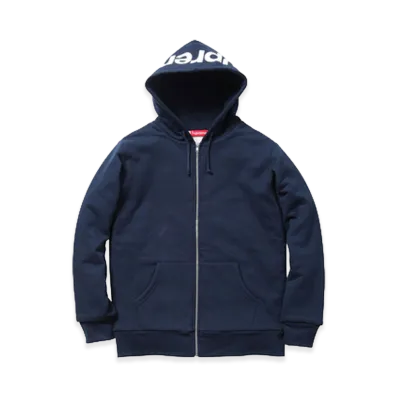 Supreme Hood Logo Thermal Zip Up "Navy"