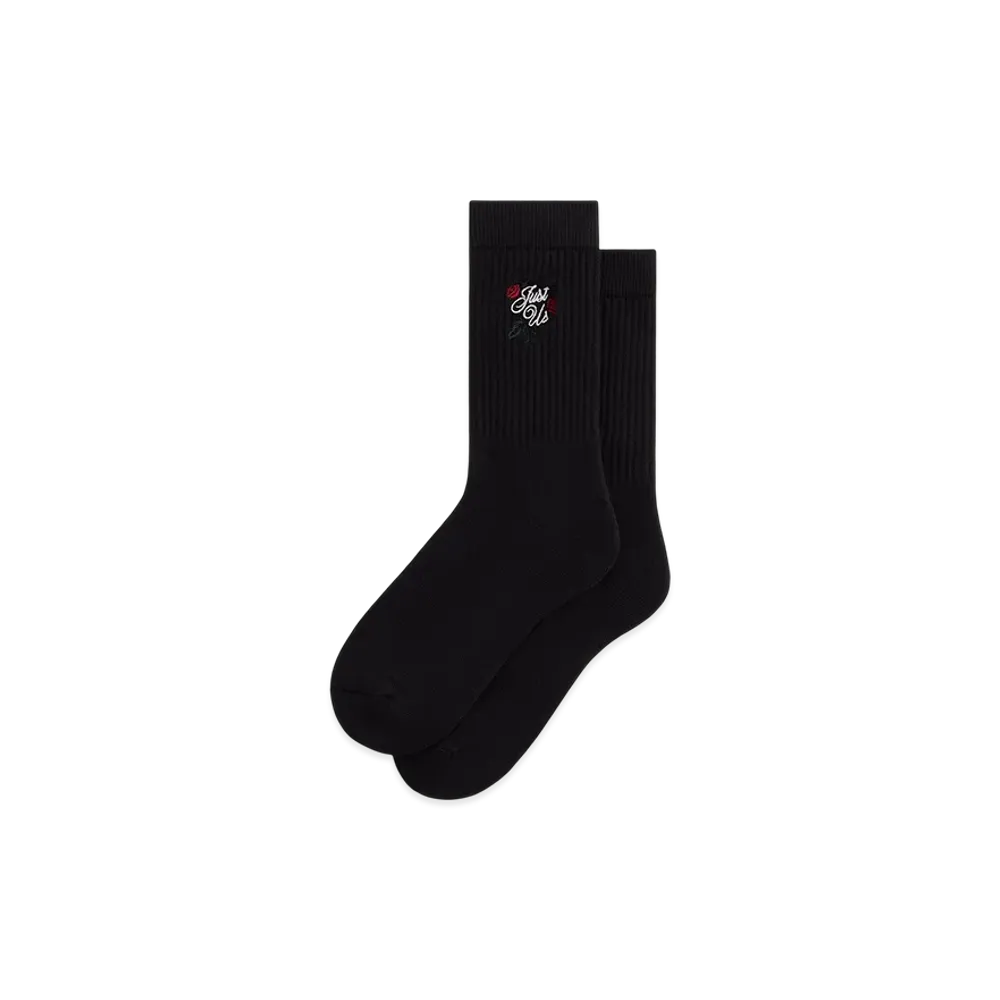 Kith Embroidered Rose Crew Socks "Black"