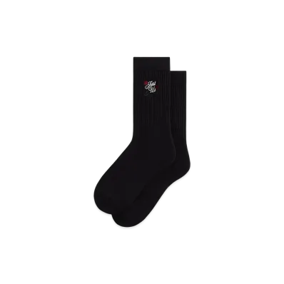 Kith Embroidered Rose Crew Socks "Black"