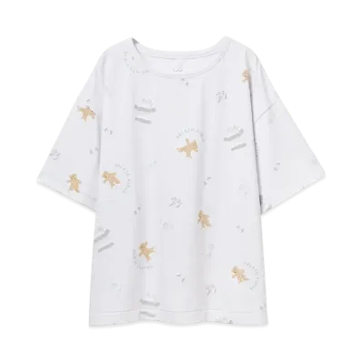 GELATO PIQUE Washing Bear Pattern T-Shirt "Blue"
