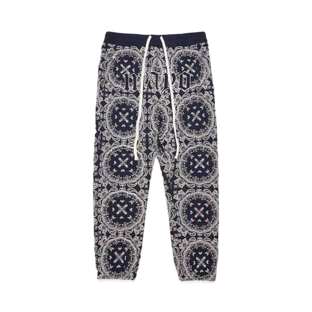 MAYO PAISLEY EMBROIDERY LOUNGE PANTS "BLUE"