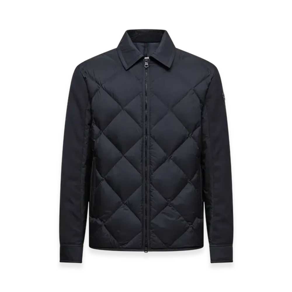 MONCLER Aiguille Diamond-Quilted Down Shirt Jacket "Blue"