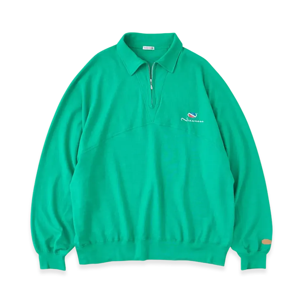 NICENESS R.Parada Lightweight Sweat Half-Zip Pullover "Green"