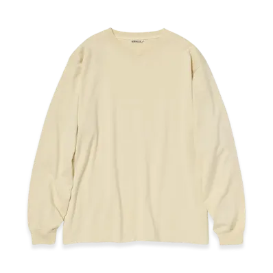 AURALEE Luster Plaiting L/S Tee "Ivory Beige"