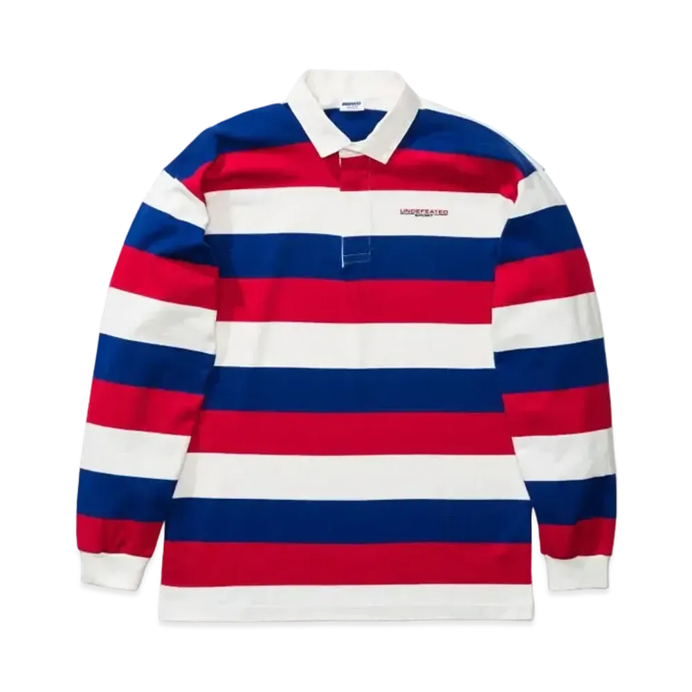 UNDEFEATED L/S STRIPED RUGBY - 10022 "Red"
